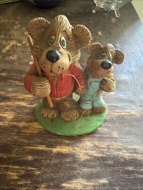 Russ Li'l Luvables Vintage #13915 Father Son Fishing Father's Day Figurine